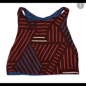 Carve Designs Sanitas reversible bikini top Size Small Red and blue